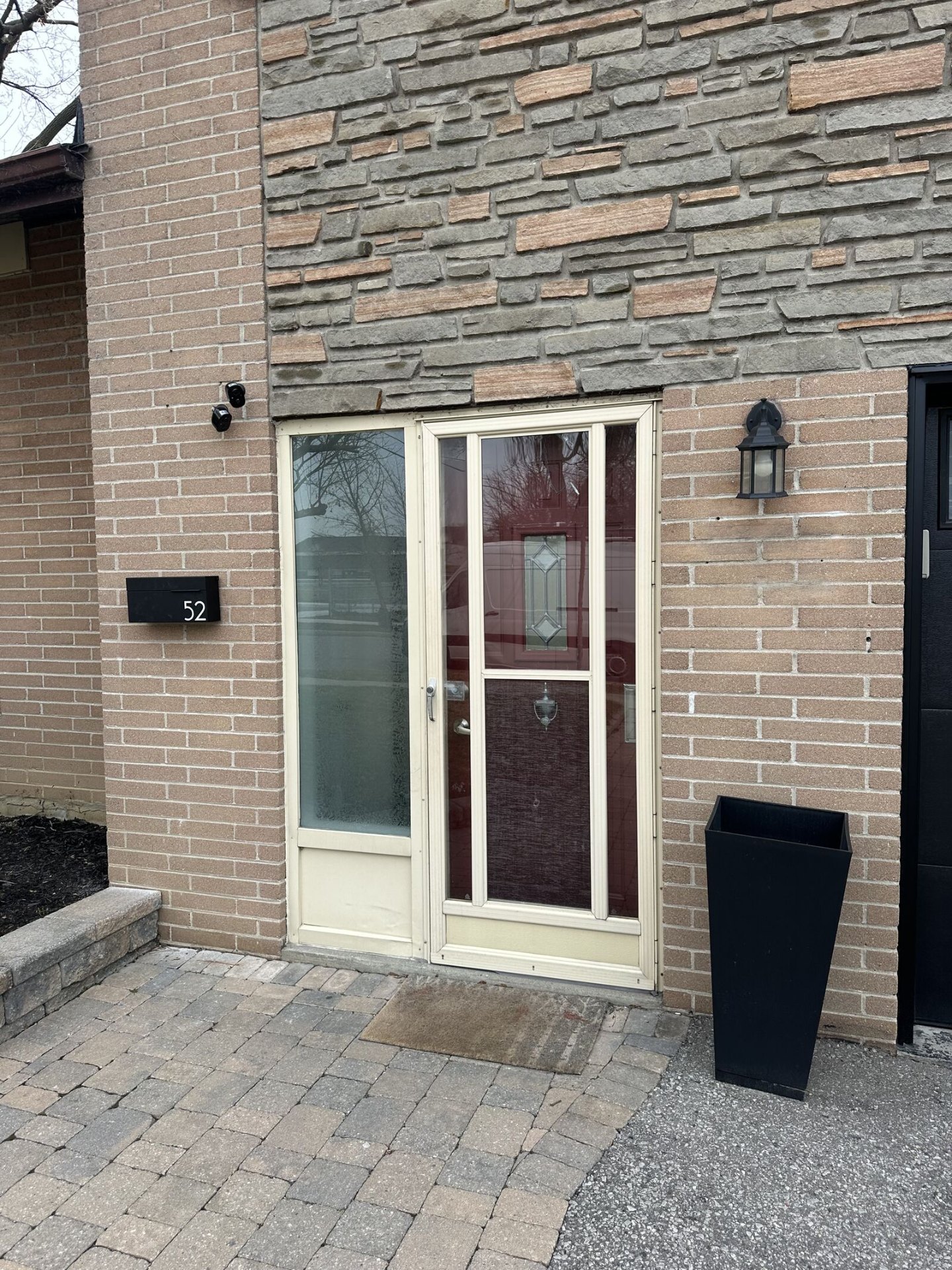 Original front entry door before replacement